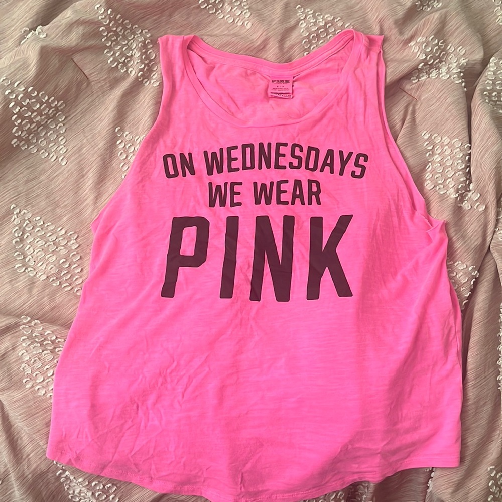 on wednesdays we wear pink tank top